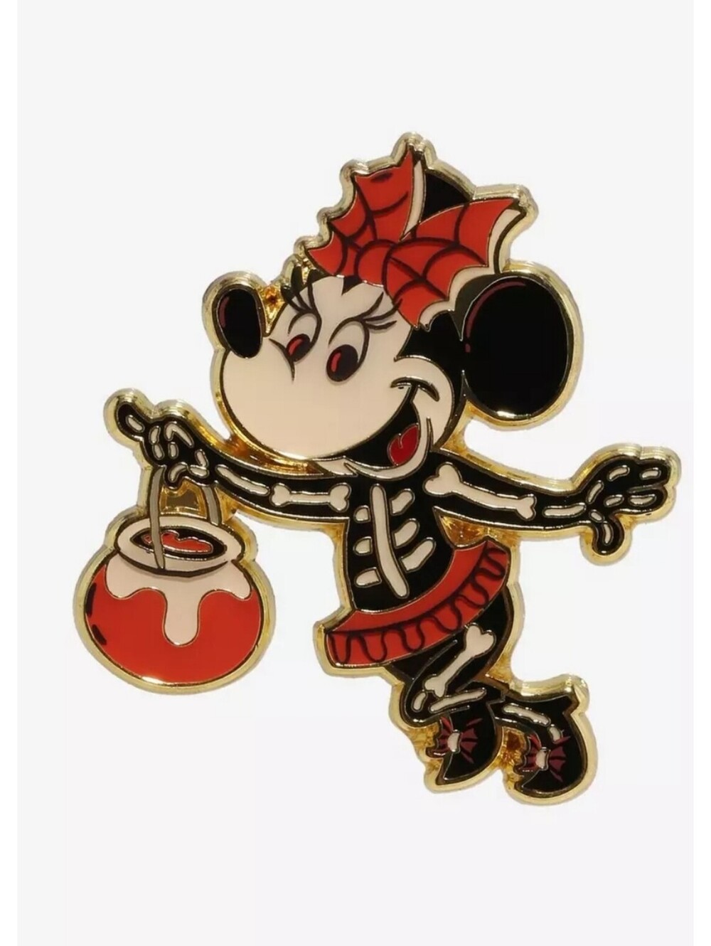 Loungefly Disney Minnie Mouse Skeleton Trick or Treat Enamel Pin